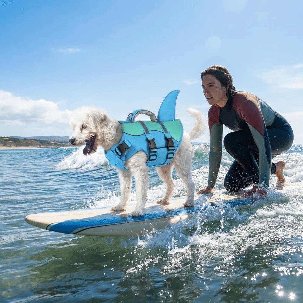 Waterproof Pet Life Jacket Adjustable Pet Buoyancy Suit Dog Swimsuit Dog Swimming Vest Boating