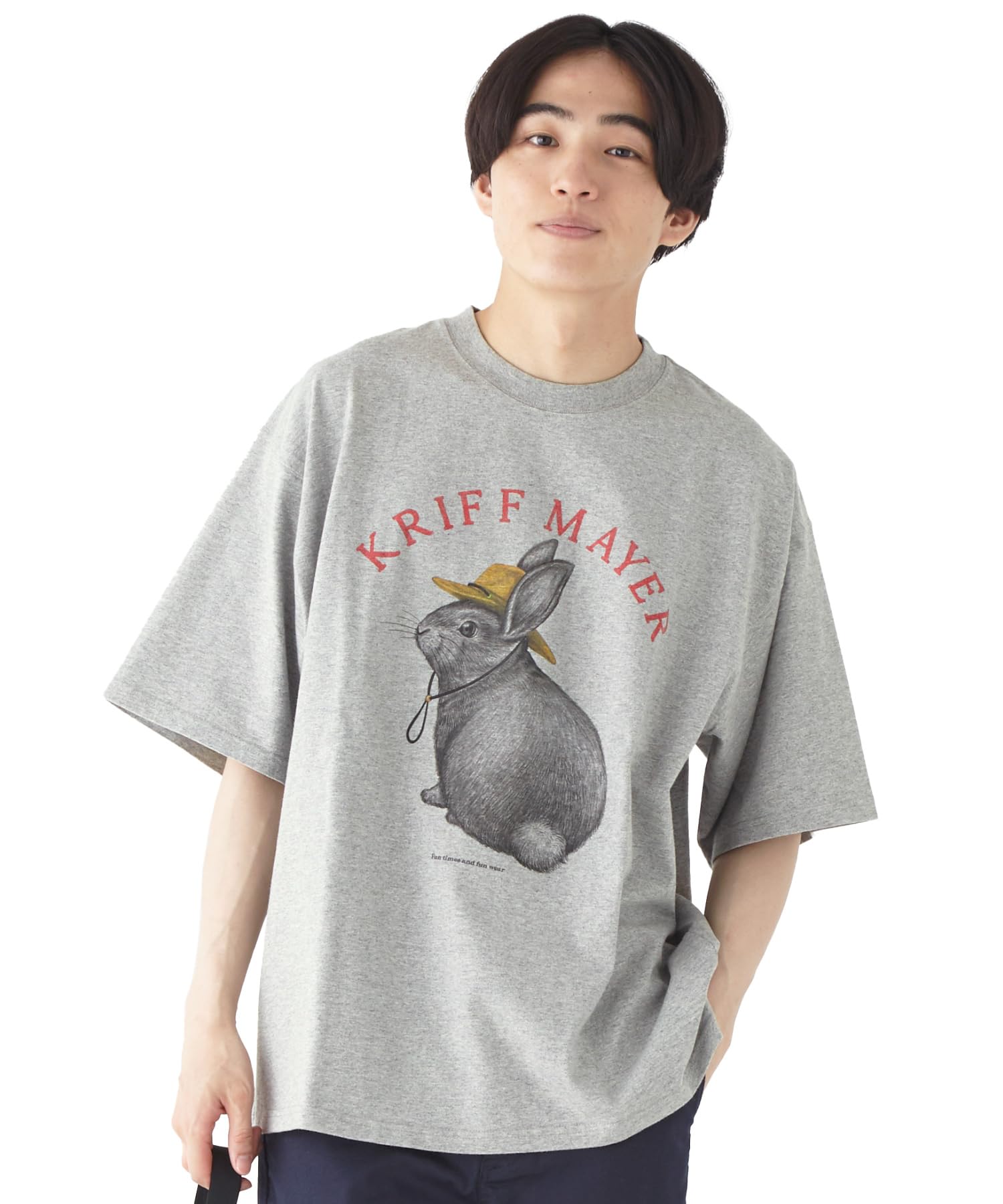 

Футболка Illustrator Collaboration Back Short Gray [Cliff Mayer], Вид, Рукав, Мужская, Большая, серый