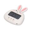 Cartoon Digital Timer ABS Portable Lightweight Simple To Use Cute Cartoon Timer for Kitchen Cooking White Rabbit