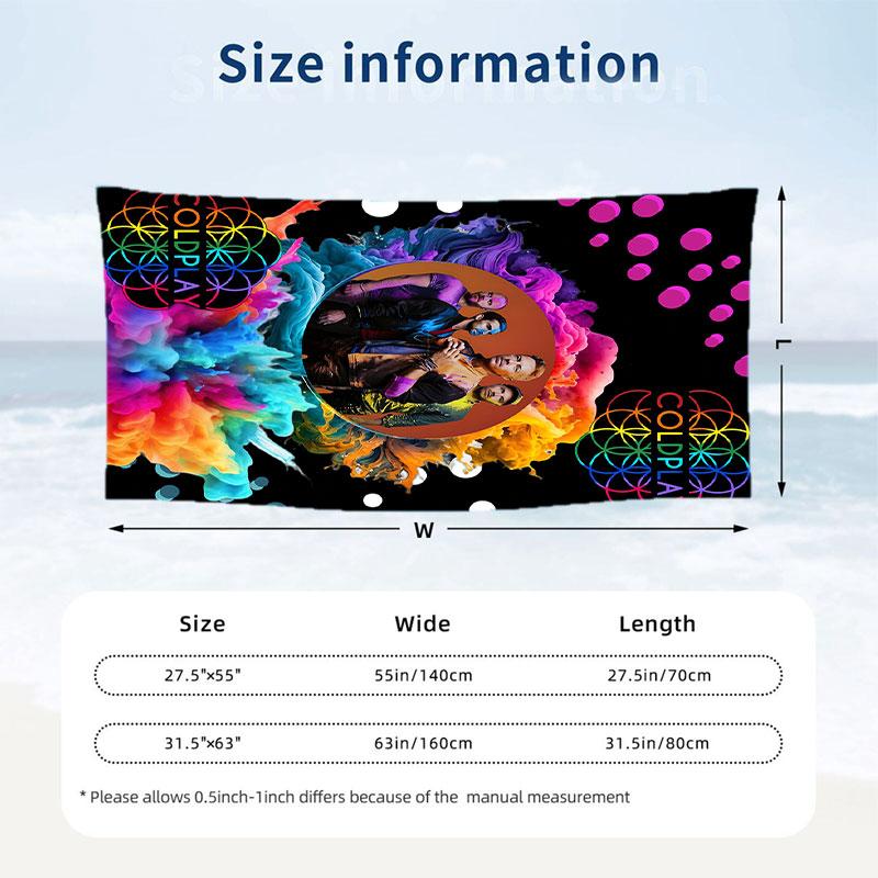 Large Beach Towel Quick Dry Absorbent Towel For Beach IndoorColdplay