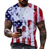 Men Women T-Shirts Star and Stripes Flag Digital Printing Graphic Tees Tops Casual Street Wear 3D Skull Personality T-Shirt Kid