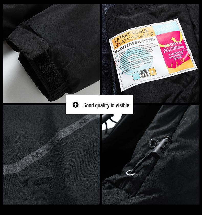 9XL Plus Size Outdoor Winter Jacket: Thick, Windproof, Fleece-Lined for Fishing, Mountaineering, Cycling.