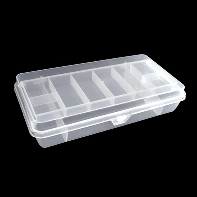 PortableTool Storage Box Organizer for Case Plastic Tray Compartments Fishing Lure Tackle Box Two-Sided Storage Cases Wh