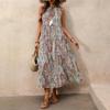 Summer Dresses for Women 2026 Boho Midi Dress Sleeveless Tie V Neck A Line Casual Beach Vacation Sundresses