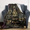 Vintage 60Th Birthday Celebration Blanket Customize Your Name Warmthful Decor Perfect For Sofa Couch Office Bed Picnics For All Occasions Stylish