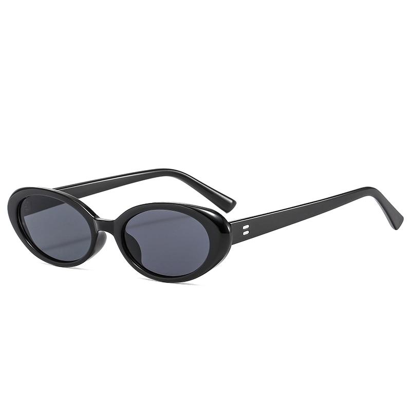 

SO & EI Ins популярные модные овальные женские солнцезащитные очки в стиле ретро с заклепками, украшения, шампанское, зеленые солнцезащитные очки, оттенки UV400, мужские очки