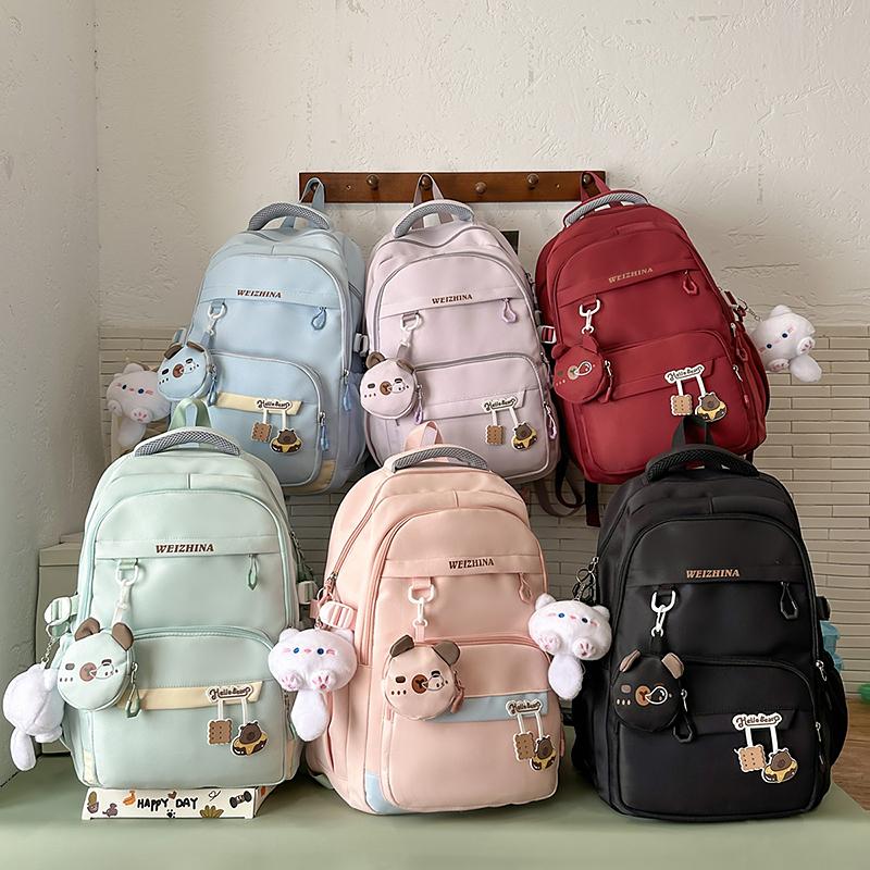 Women's Travel Backpack College Style Large Capacity Backpack Student Schoolbag Computer Bag with Coin Purse