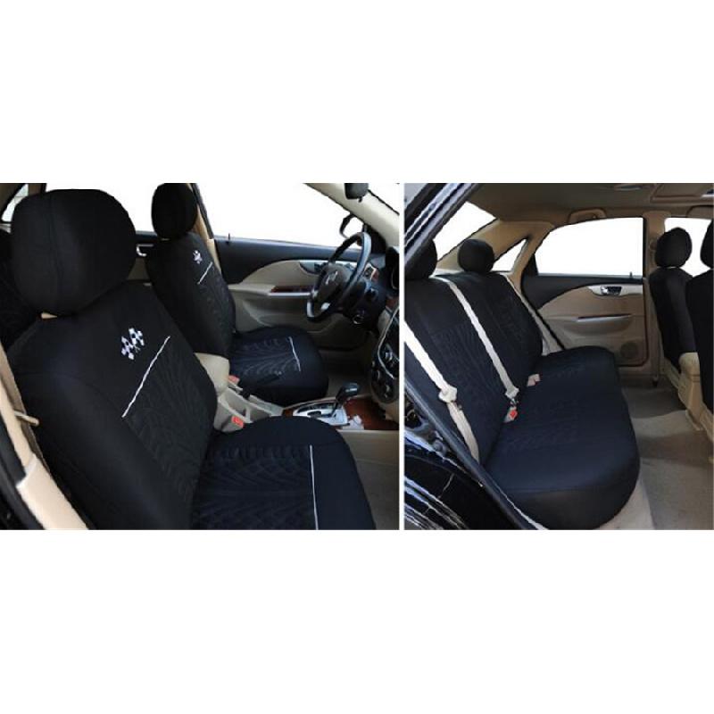 One Set Grey+Black Full Set 5-Seat Car Seat Cover Protector Cushion High Quality