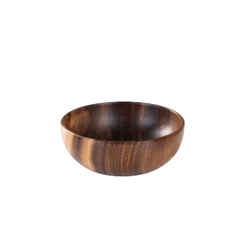 FengZhi Japanese Style Walnut Wood Flat-Bottom Bowl