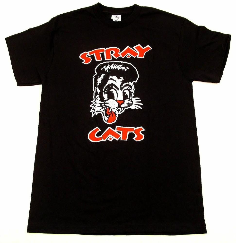 STRAY CATS T-shirt Brian Setzer Rockabilly Cool Cat Tattoo Men s Tee Black New Unisex T-Shirt XXXXL