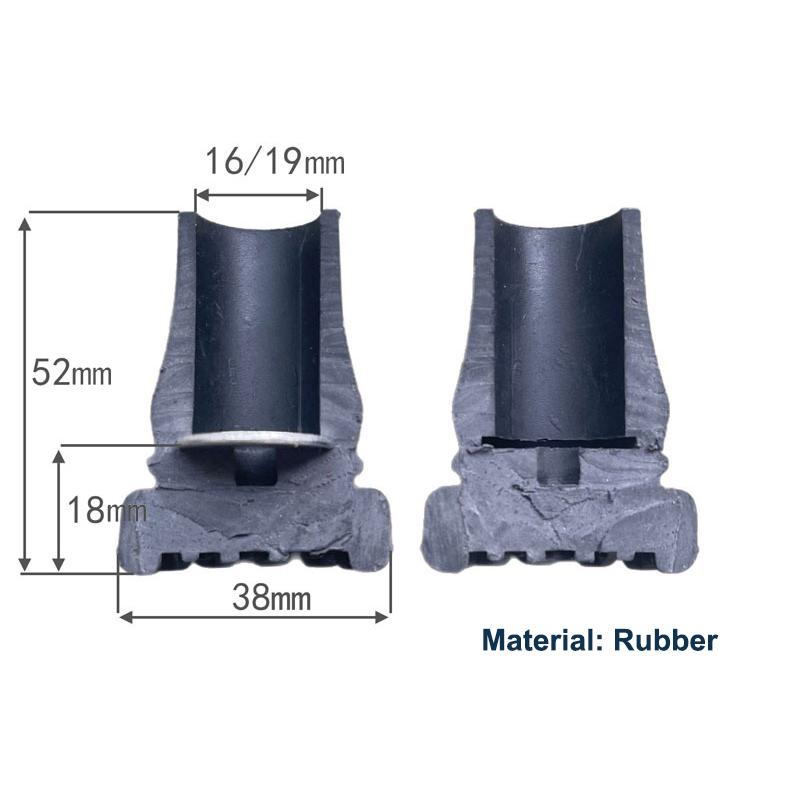 16/19Mm Crutch Ferrules End Safety Soft Replacement Rubber Tip Cane Walking Stick Crutches Mobility Aid