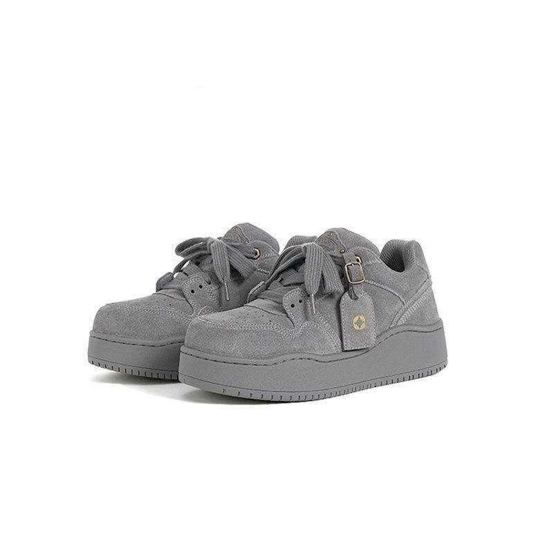 Wasteland wind autumn and winter new board shoes niche couple bread women's thick-soled heightening sports and leisure sports shoes