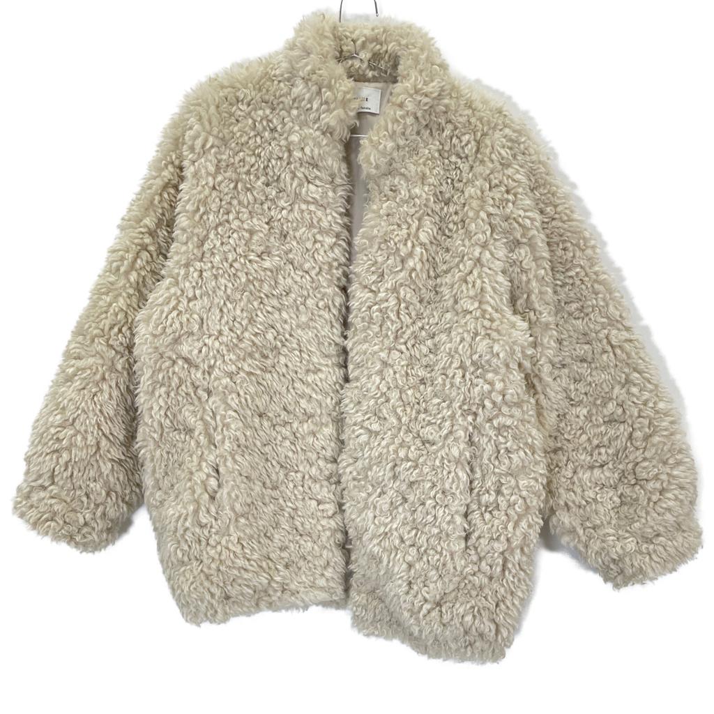 CLANE [xMINAMI TANAKA] 13104-0612 22AW Ivory CURL FUR SHORT COAT Jacket 2 IvoryUsed