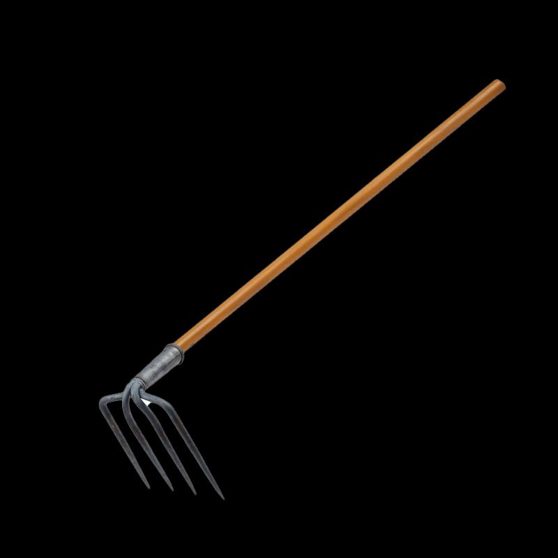 Large Four-Tooth Steel Rake