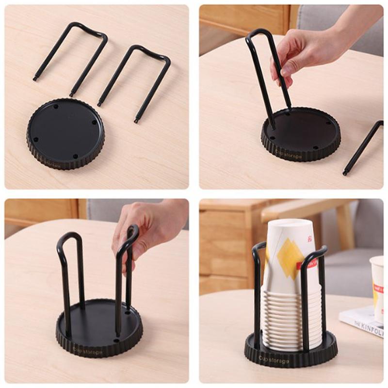 Disposable Cup Storage Holder Rack Shelf Water Tea Cups Dispenser Mug Display Stand Organizer Supplies Home Organization