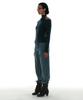 PARTIMENTO WOMEN Tie Neck Strap Asymmetrical Knit Top_Dark Teal