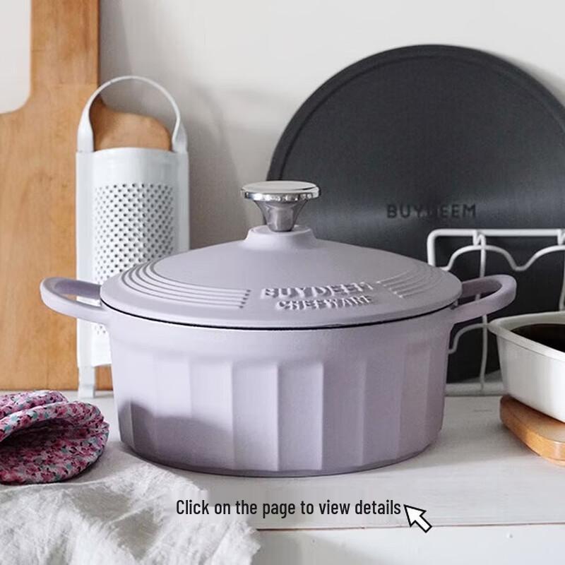 Buydeem Enamel Cast Iron Dutch Oven