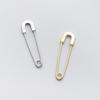 Real 925 Silver Jewelry Punk Style Minimalist Safety Pin Stud Earrings for Women Teens Girls 31mm