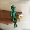 Weird Resin Figurine of The Beer Alien - UFO Indoor Decoration Figurine