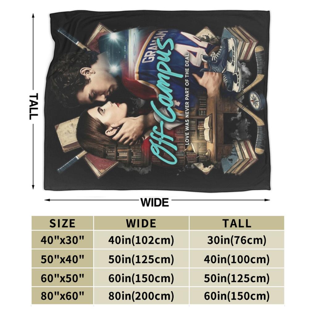 Off Campus  Hockey Romance Grahams  Flannel Throw Blankets  Blankets for Home Bedroom Ultra-Soft Bedroom Quilt,