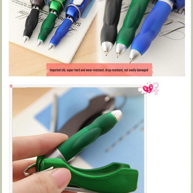Portable Stainless Steel Folding Nail Clippers Keychain - Mini Flat-edge Pen Style