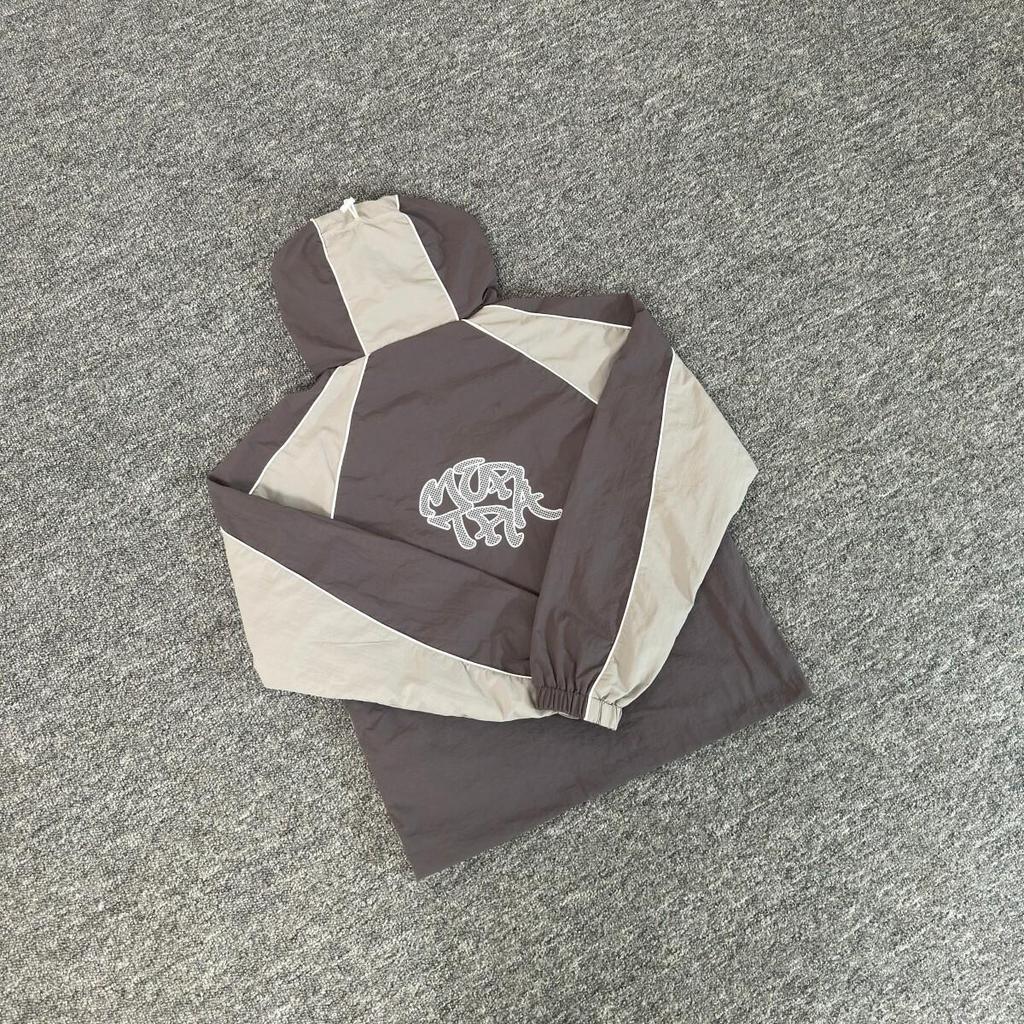 Mertra Retro Colorblock Windjacke & Lässige Sporthosen Set