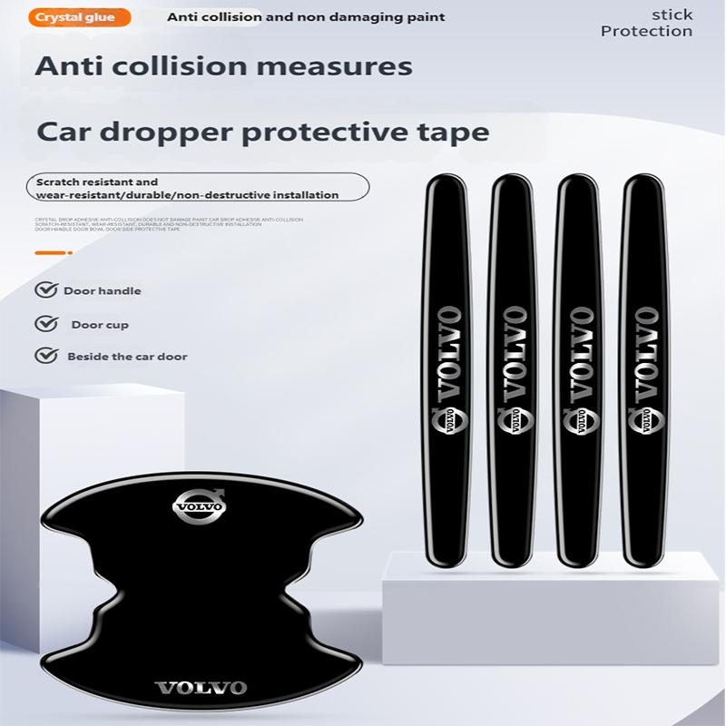 Naklejka odporna na zarysowania klamki drzwi samochodu czarna naklejka ochronna na klamkę drzwi folia ochronna na lakier akcesorium naklejka Volvo XC90 V90 V60 S80