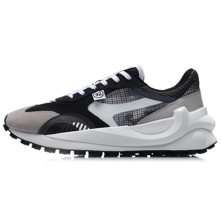 

LiNing Cushioning Anti Slip Wear Resistant Breathable Lightweight Reflective Low Top Running Shoes Men s Black Gray 40