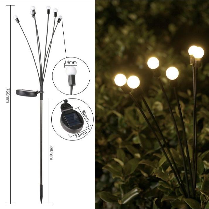 

Светодиодные солнечные садовые светильники с питанием от бабочки-светлячка, уличные водонепроницаемые яркие садовые светильники для украшения дорожки на патио 1PC