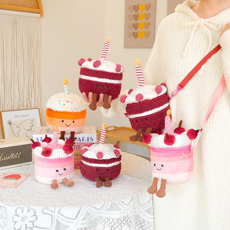 New Jelly Cake Series Cream Velvet Cherry Cake Cute Fashion Plush Toy Doll