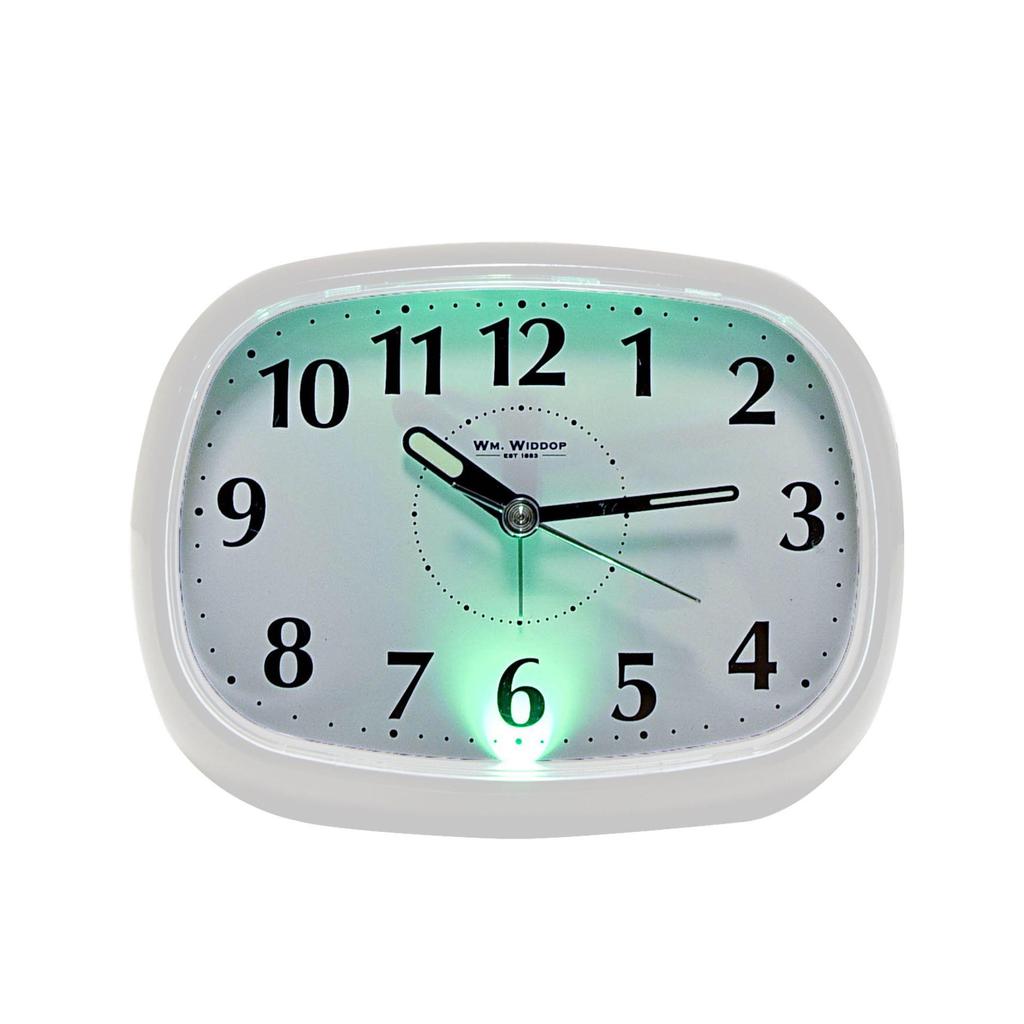 Hometime Budík - Oválný se světlem a odložením bílý *(60/100)*