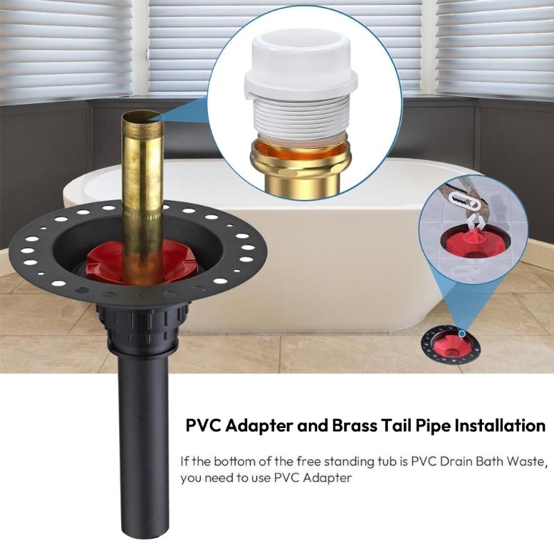 Tail Pipe Bath Drain Rough in set  Bathtub Drain Installation Floor Mount Tub Drain Rough for Freestanding Bathtubs