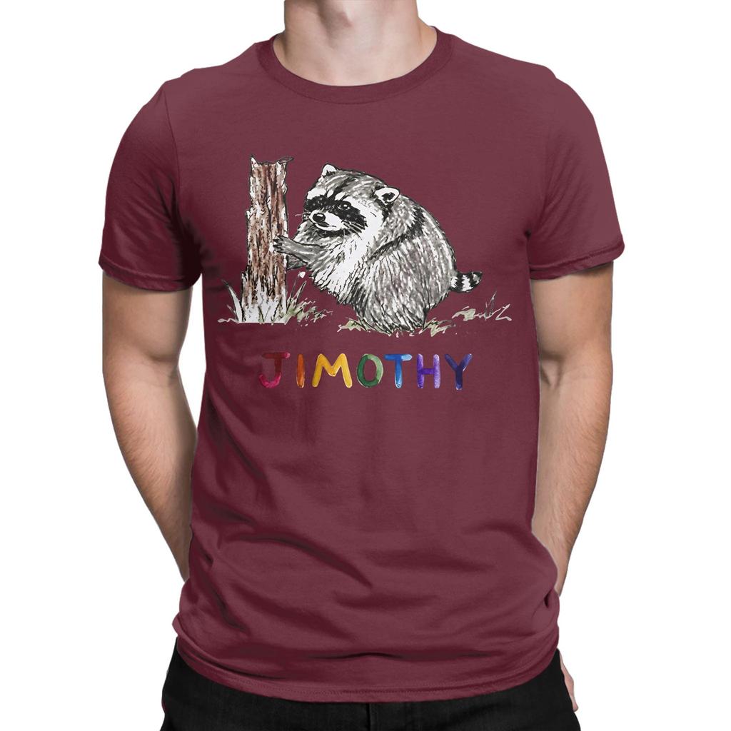 Jimothy Raccoon Unisexs T Shirt Funny Tee Shirt Short Sleeve Round Neck Tshirt Pure Cotton Printed Clothing