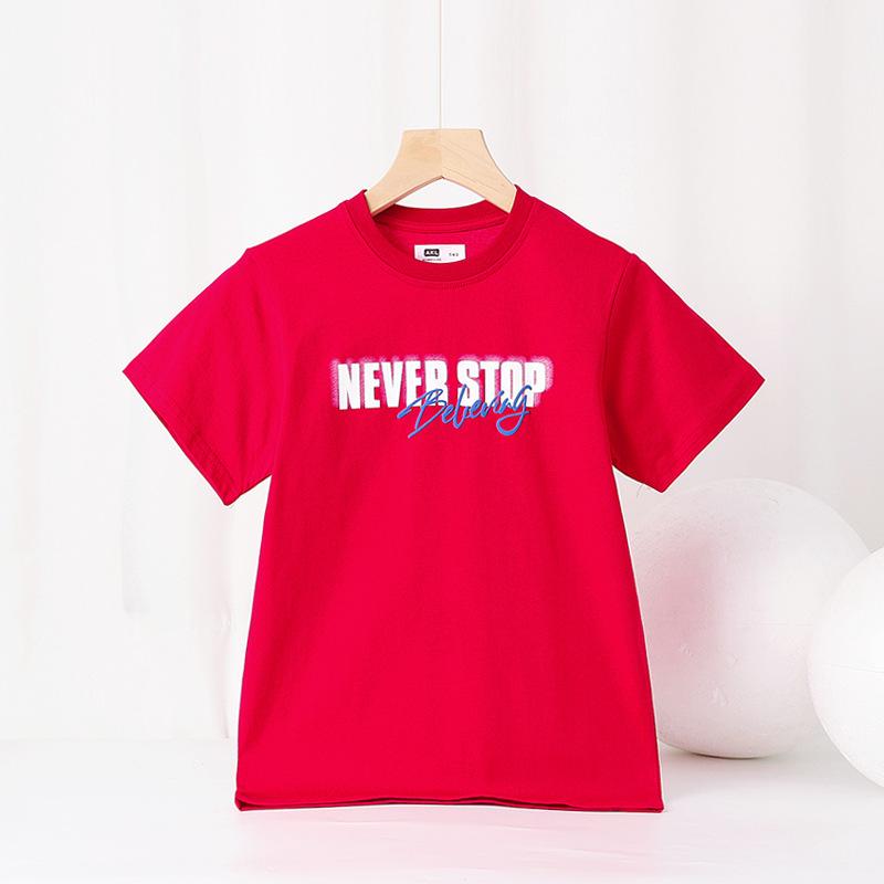 Summer Clothing Korean Version of the New Boy Sports Short Sleeve Big Child Fashion Print Top Children Short Sleeve T-shirt