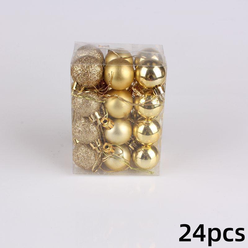 24Pcs Christmas Ball Plastic Bright Ball Christmas Colored Balls Christmas Tree Decorative Ball