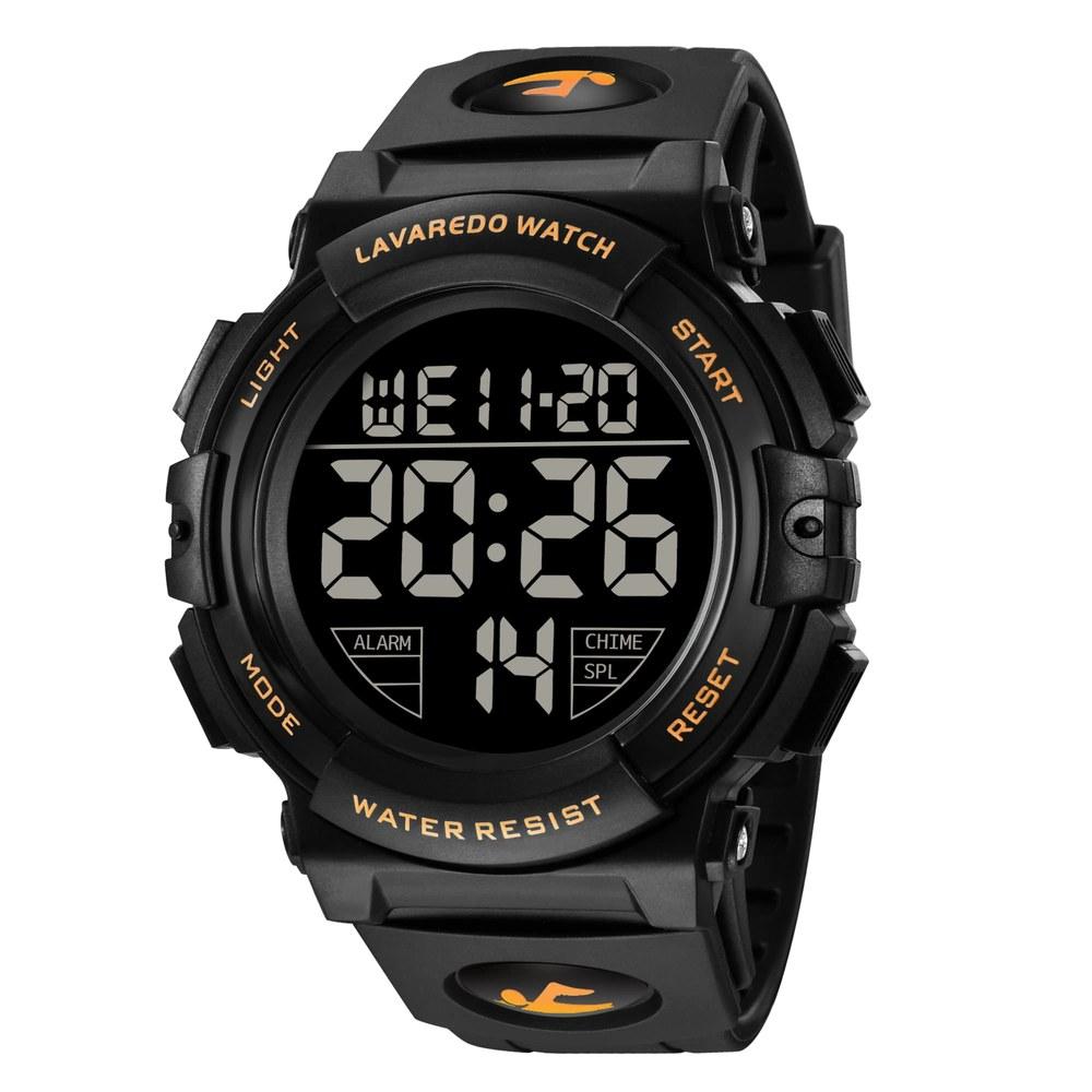 L LAVAREDO Men's Digital Sports Watch 50M Waterproof LED Display Date Day Alarm Multi-Function Stylish Outdoor