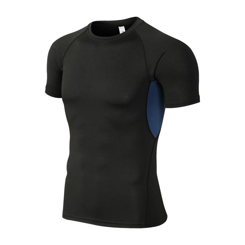 Mens Quick-Dry Compression Long Sleeve Cycling Jersey Breathable Athletic Base Layer Running Gym Basketball Training