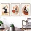 Boho Nude Girl Wall Art Pictures Abstract Geometry Leaves Plant Canvas Painting Nordic Posters for Interior Living Room Decor