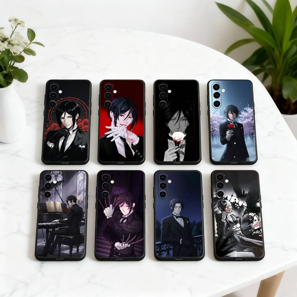 B-Black S-Sebastian M-Michaelis B-Butler Phone Case Black Silicone Soft For Samsung Galaxy A73,A72,A71,A70,A53,A52,A51