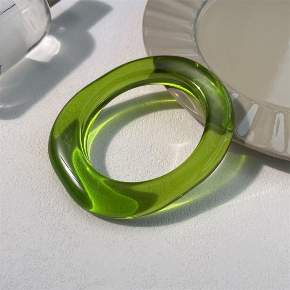 Simple Transparent Bangle Shining Women Hand Ring Fashion Exaggerate Resin Bracelet  Beach