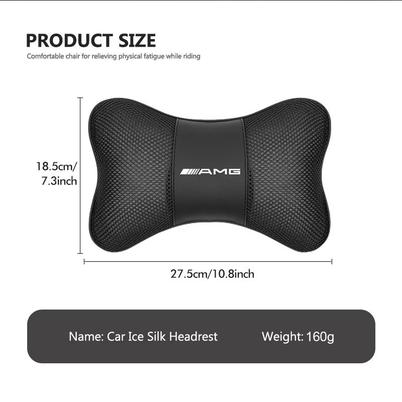 Memory Foam Car Seat Headrest Ice Silk Neck Pillow For Mercedes Benz AMG Models W203 W206 W220 W205 W211 W212 W201 W168 W169 GLC