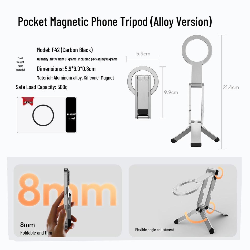 Aluminum Alloy Portable Rotatable Travel Stand for Airplane & Rail