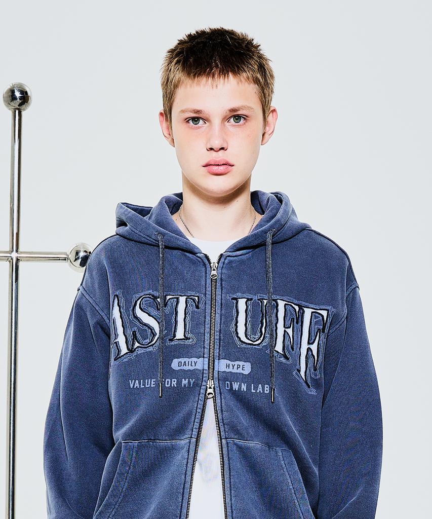 Annoyed A-Stuff Pigment Zip-Up Hoodie Lp3Tu643_Dark Grey