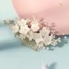 Sparkling Flower Hair Comb Rhinestone Headpiece Elegant Bridal Headband  Girls
