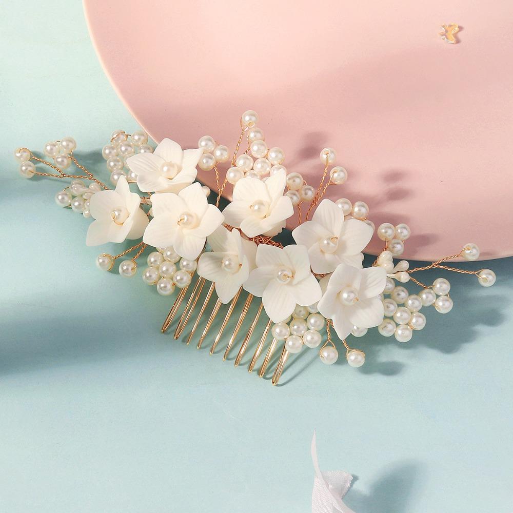 Sparkling Flower Hair Comb Rhinestone Headpiece Elegant Bridal Headband Girls