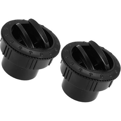 Motoforti Universal Air Conditioning Vent Outlet, 60mm Rotatable Round A/C Air Outlet Vent, Durable, ABS, Black, 2pcs