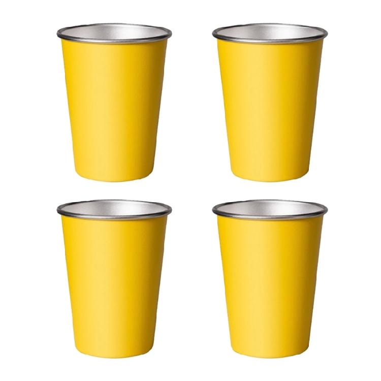 

4Pcs Practical Stainless Steel 350/500ml Drinking Cups Durable And Space Saving Design Drinkwares For Everyday Use