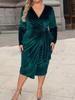 Elegant V-Neck Irregular Cocktail Party Dress - Sexy European & American Style Gown for Women