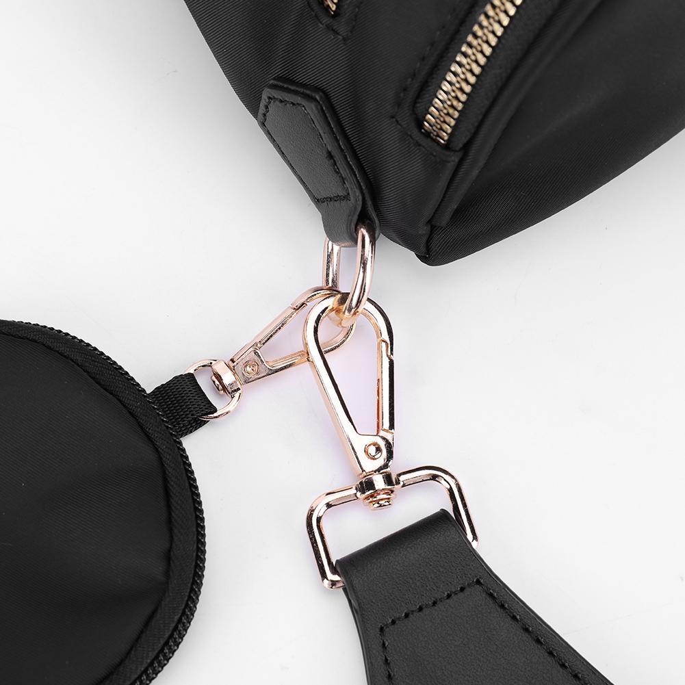 Borse a tracolla retrò da donna Marsupio in nylon Borsa a tracolla alla moda Marsupi neri Marsupio da vita Borsa da petto con custodia per auricolari