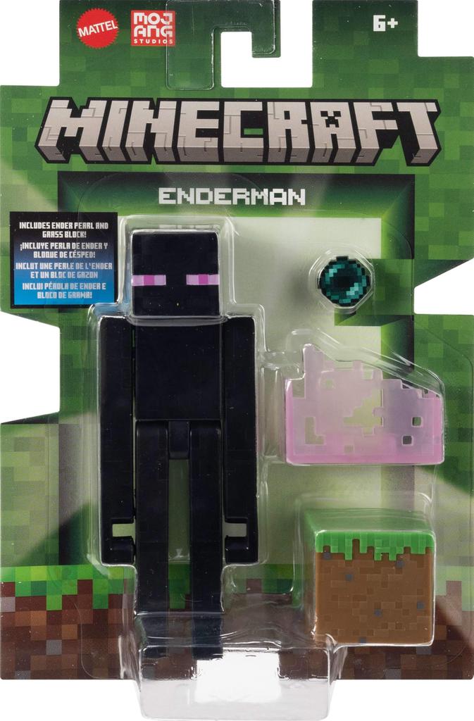 Mattel Minecraft Action Figure Accessories with Scale Collectible Toy Set & Enderman, 3.25-Inch